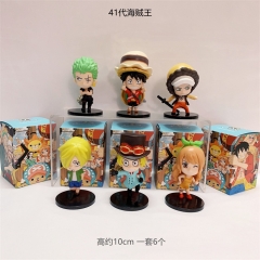 6PCS/SET 10CM One Piece 41 Generation Cartoon Blind Box Anime PVC Figure Toy