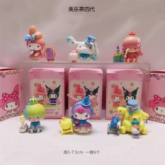 6PCS/SET 5-8CM Sanrio My Melody 4 Generation Cartoon Blind Box Anime PVC Figure Toy