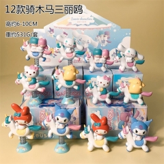 12PCS/SET 6-10CM Sanrio Kuromi Hello Kitty My Melody Cartoon Blind Box Anime PVC Figure Toy