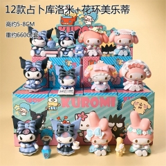 12PCS/SET 5-8CM Sanrio Kuromi Cartoon Blind Box Anime PVC Figure Toy