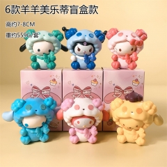 6PCS/SET 7-8CM Sanrio Kuromi My Melody Cartoon Blind Box Anime PVC Figure Toy
