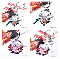 4 Styles One Piece Cartoon Anime Alloy Keychain Necklace