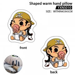 2 Styles One Piece Anime Shaped Warm Hand Plush Pillow