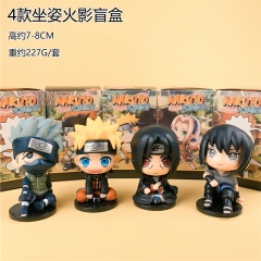4PCS/SET 7-8CM Naruto Cartoon Blind Box Anime PVC Figure Toy