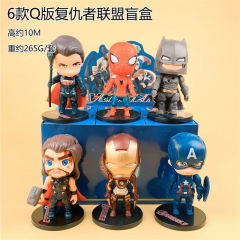 6PCS/SET 10CM The Avengers Cartoon Blind Box Anime PVC Figure Toy