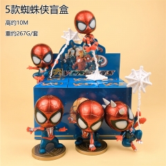 5PCS/SET 10CM Marvel Spider Man Cartoon Blind Box Anime PVC Figure Toy