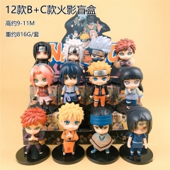 12PCS/SET 9-11CM Naruto Cartoon Blind Box Anime PVC Figure Toy