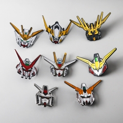 8 Styles Mobile Suit Gundam Cartoon Character Pattern Alloy Pin Anime Brooch