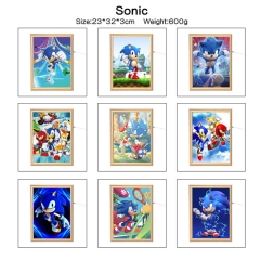 11 Styles 2 Sizes Sonic The Hedgehog Mirror Light Photo Frame Picture Lamp Anime Nightlight