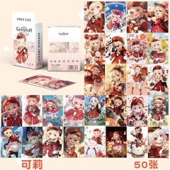 5.7*8.7CM 50PCS/SET Genshin Impact Klee Paper Anime Lomo Card