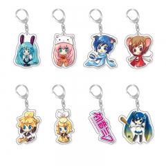 8 Styles Hatsune Miku Anime Acrylic Keychain
