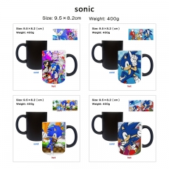 7 Styles Sonic the Hedgehog Cartoon Pattern Ceramic Cup Anime Changing Color Ceramic Mug
