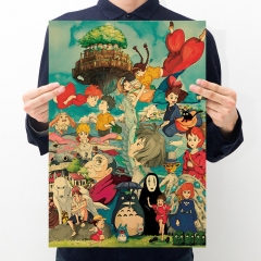 Miyazaki Hayao/My Neighbor Totoro/Spirited Away Retro Kraft Paper Anime Poster