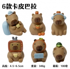 6PCS/SET 4.5-6.6CM Kapibarasan Anime PVC Figure Toy Doll