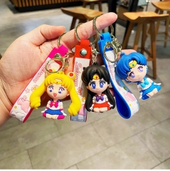 4 Styles Pretty Soldier Sailor Moon Anime Figure Keychain