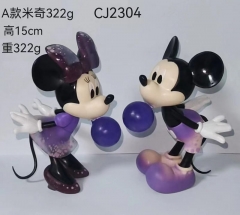 2PCS/SET 15CM Disney Mickey Mouse Cartoon Anime PVC Figure Toy Doll
