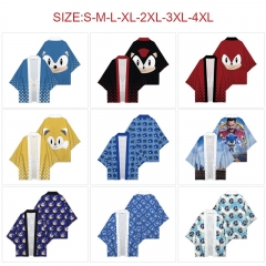 10 Styles Sonic the Hedgehog Anime 97% Polyester+3% Spandex Material Kimono Cloak
