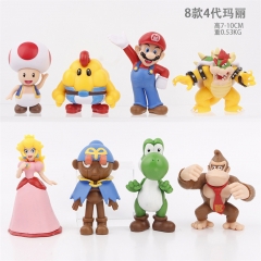 8pcs/set 7-10cm Super Mario Bro Anime PVC Figure Toy Doll