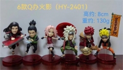 8CM 6PCS/SET Naruto Cartoon PVC Anime Figure Toy Doll