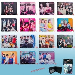 15 Styles K-POP BLACKPINK/BTS/STRAY KIDS/SEVENTEEN Cartoon Pattern Anime Short Wallet Purse