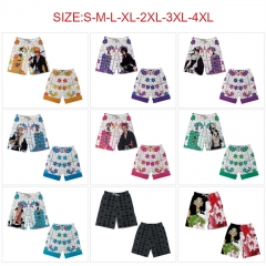 9 Styles（S-4XL）Bleach Anime 97% Polyester+3% Spandex Material Beach Pants