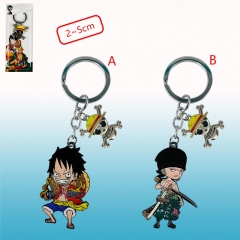 2 Styles One Piece Cartoon Alloy Anime Keychain