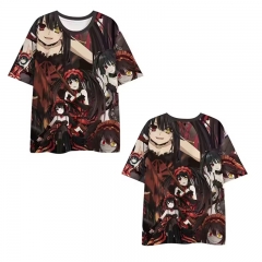 Date a Live Cartoon Color Printing Cosplay Anime T Shirt