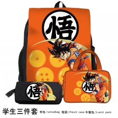 Dragon Ball Z Cartoon Anime Backpack+Shoulder Bag+Pencil Bag(set)