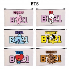 8 Styles K-POP BTS Bulletproof Boy Scouts Anime Canvas Pencil Bag