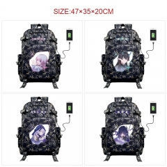 11 Styles Honkai: Star Rail Anime Cosplay Cartoon Canvas Colorful Backpack Bag With Data Line Connector