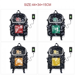 11 Styles One Piece Anime Cosplay Cartoon Canvas Colorful Backpack Bag With Data Line Connector