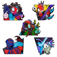 5 Styles Spider-Man Cartoon Anime Alloy Pin Brooch