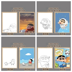 7 Styles 2 Sizes Crayon Shin-chan 3 Colors Changed Photo Frame Picture Lamp Anime Nightlight (USB)