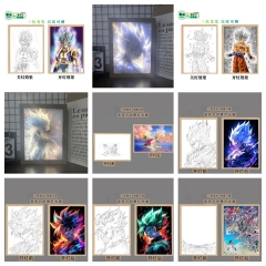 12 Styles 2 Sizes Dragon Ball Z 3 Colors Changed Photo Frame Picture Lamp Anime Nightlight (USB)