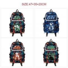 6 Styles My Hero Academia Cartoon Anime Canvas Backpack Bag With Data Line Connector