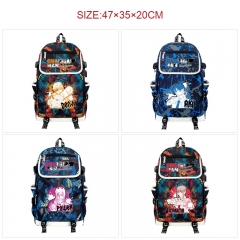 9 Styles Chainsaw Man Cartoon Anime Canvas Backpack Bag With Data Line Connector