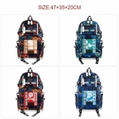 7 Styles Jujutsu Kaisen Cartoon Anime Canvas Backpack Bag With Data Line Connector