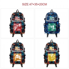 11 Styles One Piece Cartoon Anime Canvas Backpack Bag With Data Line Connector