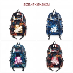 9 Styles Chainsaw Man Cartoon Anime Canvas Backpack Bag With Data Line Connector