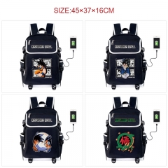 8 Styles Dragon Ball Z Cartoon Anime Canvas Backpack Bag With Data Line Connector