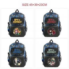 8 Styles SPY×FAMILY Cartoon Anime Nylon Camouflage Backpack Bag With Data Line Connector