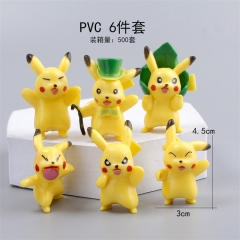 6PCS/SET 5CM Pokemon Pikachu PVC Anime Figure Set Toy Doll