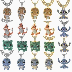 20 Styles Lilo & Stitch Pokemon Cartoon Alloy Anime Necklace