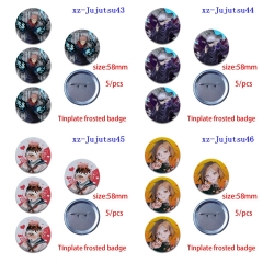 (5PCS/SET) 9 Styles Jujutsu Kaisen Cartoon Anime Tinplate Badge Brooch