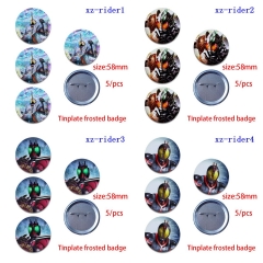 (5PCS/SET) 7 Styles Kamen Rider Ex-Aid Cartoon Anime Tinplate Badge Brooch