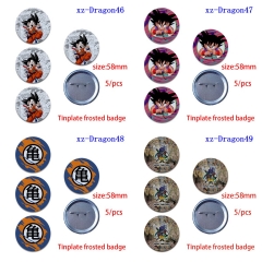 (5PCS/SET) 8 Styles Dragon Ball Z Cartoon Anime Tinplate Badge Brooch