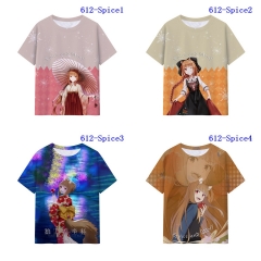 5 Styles Spice and Wolf Printing Digital 3D Cosplay Anime T Shirt