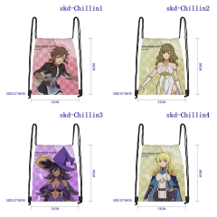 32X38CM 6 Styles Chillin' in Another World with Level 2 Super Cheat Powers Cartoon Anime Drawstring Bag