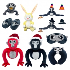 4 Styles Christmas Hat Gorilla Anime Plush Toy Doll
