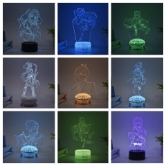 22 Styles 16 Colors Changed Genshin Impact Cartoon 3D Anime Nightlight